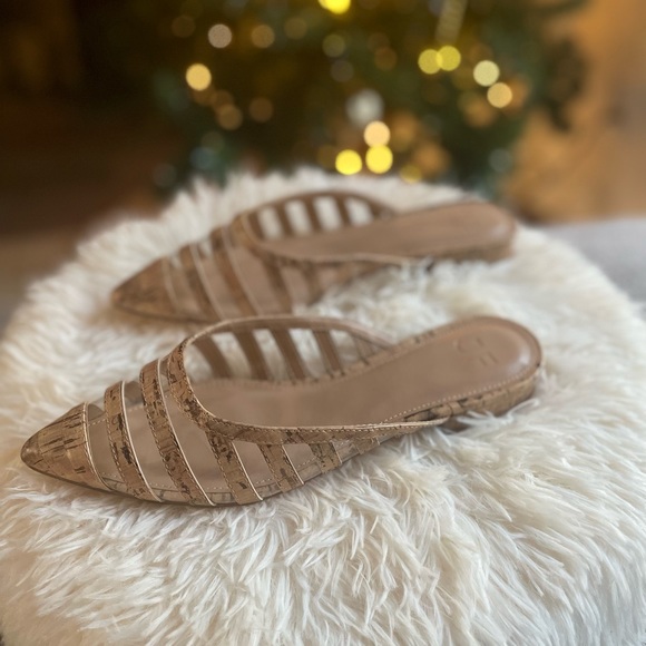 NEVER WORN Just Fab | Natural-Cork/Clear Slides | Size: Women’s 8 - Picture 2 of 4